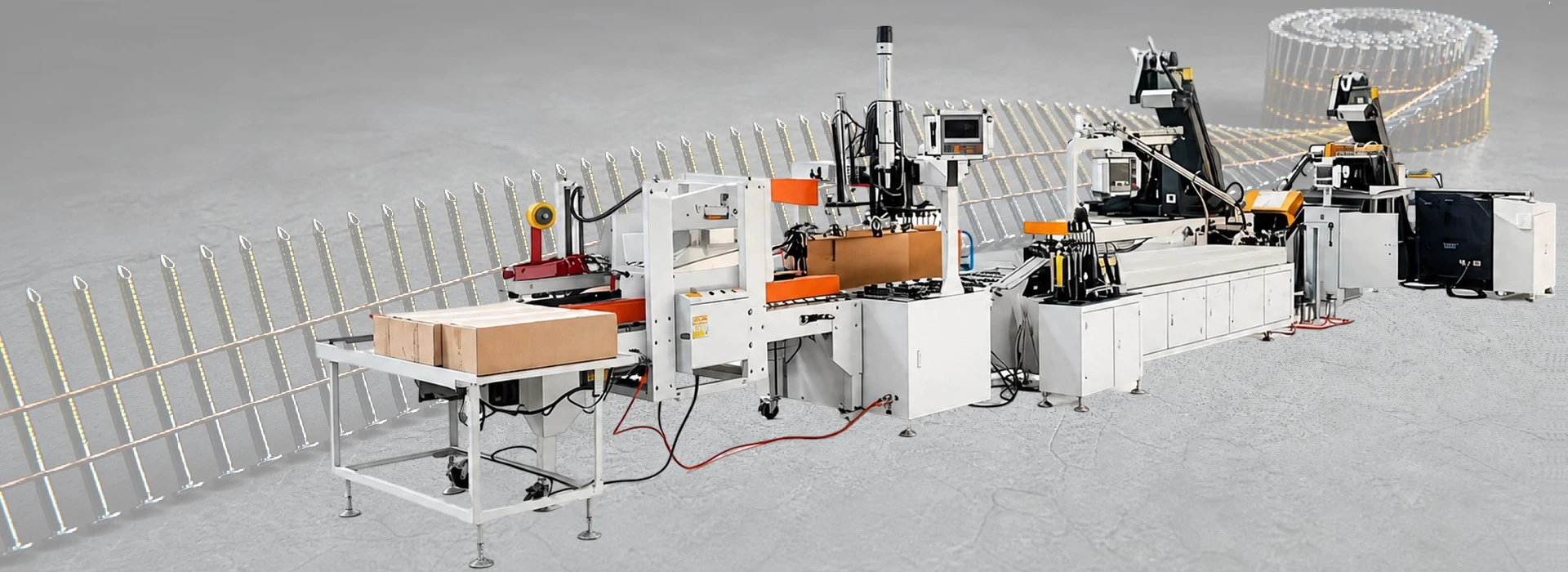 Coil nail packing line